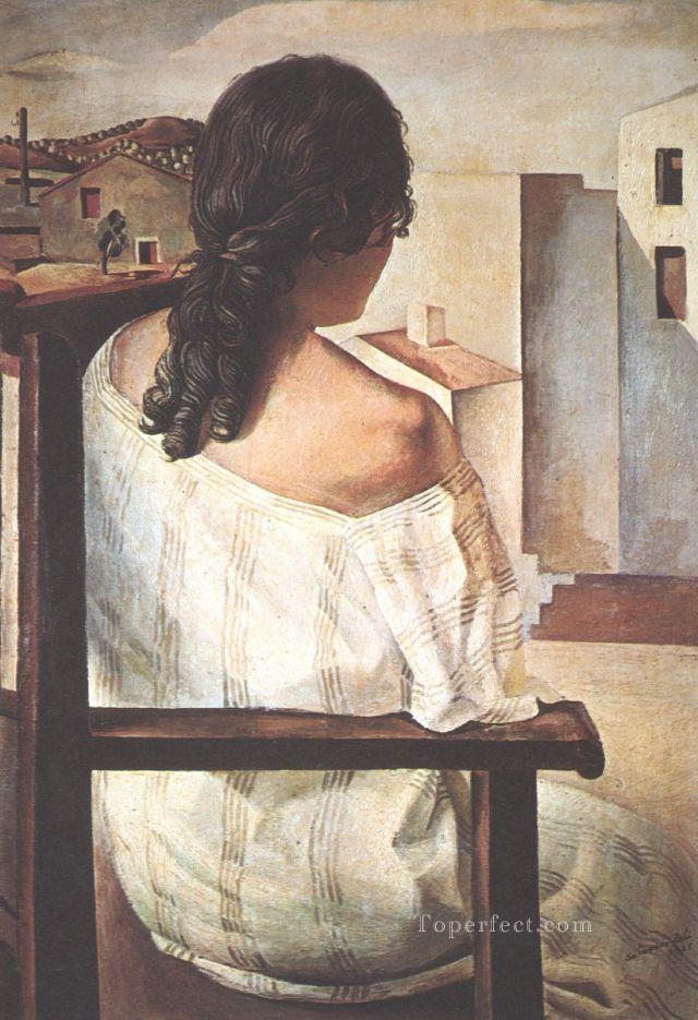 後ろからの少女 1925i シュルレアリスム油絵